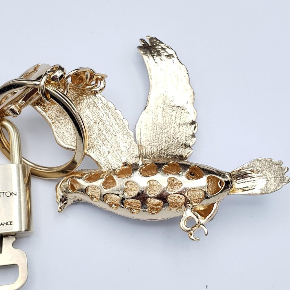 Authentic LV Gold Padlock 🔒Unbranded Dove Keychain Charm for Louis Vuitton Bags - Picture 7 of 13
